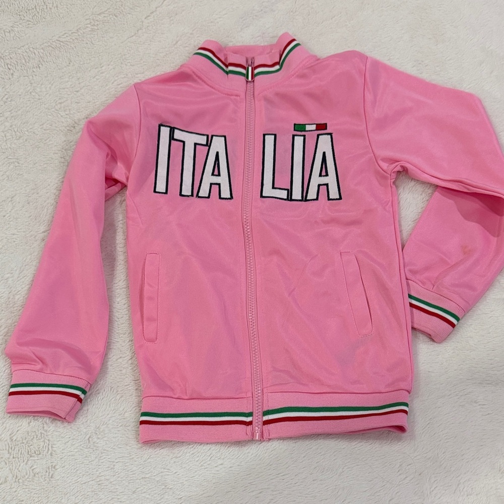Kids Pink Italia Zip-Up Hoodie